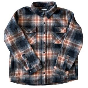 NWT Men’s soft brushed Thick flannel shirt outdoor layering button-up XL